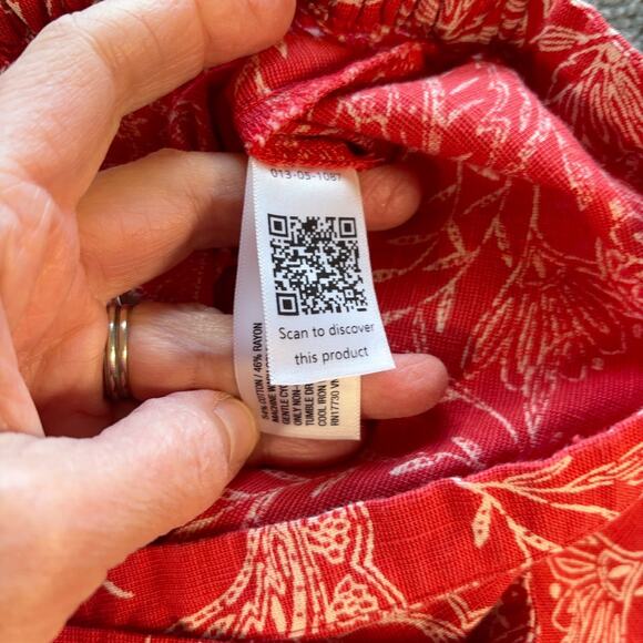 Universal Threads XS Skirt Red White Cotton Rayon Blend Midi Casual Wrap Ruffles - Picture 4 of 8